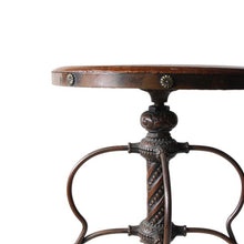 画像をギャラリービューアに読み込む, ANTIQUE JAPANED COPPER FINISH TWISTED WIRE STOOL