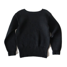 画像をギャラリービューアに読み込む, 1950's BLACK LOW GAUGE WOOL SWEATER MINT CONDITION (MEDIUM)