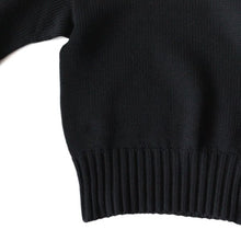 画像をギャラリービューアに読み込む, 1950's BLACK LOW GAUGE WOOL SWEATER MINT CONDITION (MEDIUM)