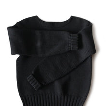 画像をギャラリービューアに読み込む, 1950's BLACK LOW GAUGE WOOL SWEATER MINT CONDITION (MEDIUM)