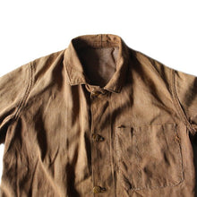 Load image into Gallery viewer, ~ 1920's "MASCOMA KANAAN NH" BROWN DENIM CHANGE BUTTON JACKET (SMALL)