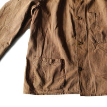 Load image into Gallery viewer, ~ 1920's "MASCOMA KANAAN NH" BROWN DENIM CHANGE BUTTON JACKET (SMALL)