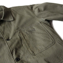 Load image into Gallery viewer, WW2 "USNAVY" N-3 HBT JACKET WITH BACK STENCIL (34 SMALL)