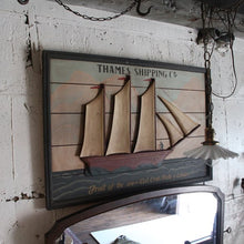 画像をギャラリービューアに読み込む, ANTIQUE "THAMES SHIPPING CO." WOOD SIGN BORD