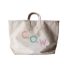 Load image into Gallery viewer, 1950's "COW" HAND PAINTED CANVAS COAL BAG