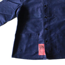 Load image into Gallery viewer, NOS 1940's "DUBURE & DEVERCHERE" BLUE FRENCH MOLESKIN JACKET (MEDIUM)
