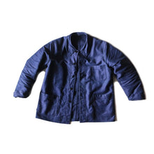 Load image into Gallery viewer, NOS 1940's "DUBURE & DEVERCHERE" BLUE FRENCH MOLESKIN JACKET (MEDIUM)