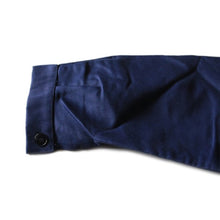 Load image into Gallery viewer, NOS 1940's "DUBURE & DEVERCHERE" BLUE FRENCH MOLESKIN JACKET (LARGE)