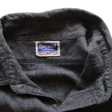 画像をギャラリービューアに読み込む, ONE WASH "MONTGOMERY WARD" BLACK CHAMBRAY SHIRT WITH ELBOW PAD (LARGE)