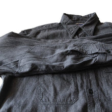 画像をギャラリービューアに読み込む, ONE WASH "MONTGOMERY WARD" BLACK CHAMBRAY SHIRT WITH ELBOW PAD (LARGE)