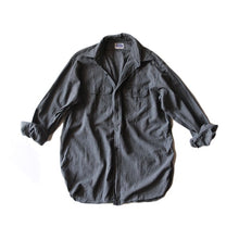 画像をギャラリービューアに読み込む, ONE WASH "MONTGOMERY WARD" BLACK CHAMBRAY SHIRT WITH ELBOW PAD (LARGE)