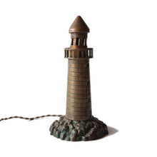 Load image into Gallery viewer, ANTIQUE "LIGHT HOUSE" BRASS LAMP