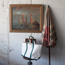 画像をギャラリービューアに読み込む, 〜1940's "FISHERMAN TOWN" CANVAS OIL PAINTING VINTAGE PICTURE