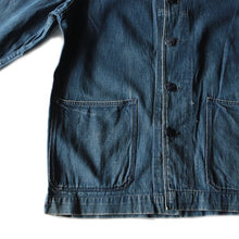 Load image into Gallery viewer, 1940's "USN" DENIM SHAWL COLLAR JACKET (MEDIUM)