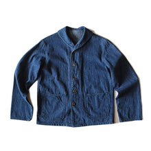 Load image into Gallery viewer, WWU "USNAVY" DENIM SHAWL COLLAR JACKET MINT CONDITION (MEDIUM)