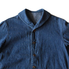 Load image into Gallery viewer, WWU "USNAVY" DENIM SHAWL COLLAR JACKET MINT CONDITION (MEDIUM)