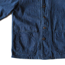 Load image into Gallery viewer, WWU "USNAVY" DENIM SHAWL COLLAR JACKET MINT CONDITION (MEDIUM)