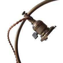 Load image into Gallery viewer, ANTIQUE "FARIES" BRASS C-ARM DESC LAMP