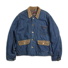 Load image into Gallery viewer, 1950's ~ "BURLINGTON OVERALL" BLANKET DENIM SHORT CHORE JACKET (MEDIUM)