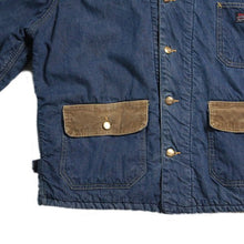 Load image into Gallery viewer, 1950's ~ "BURLINGTON OVERALL" BLANKET DENIM SHORT CHORE JACKET (MEDIUM)