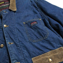 Load image into Gallery viewer, 1950's ~ "BURLINGTON OVERALL" BLANKET DENIM SHORT CHORE JACKET (MEDIUM)