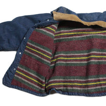 Load image into Gallery viewer, 1950's ~ "BURLINGTON OVERALL" BLANKET DENIM SHORT CHORE JACKET (MEDIUM)