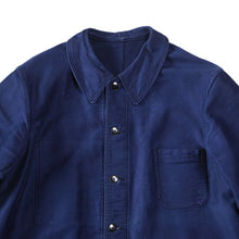 Load image into Gallery viewer, 1940's ~ FRENCH BLUE MOLESKIN WORK JACKET (LARGE) MINT CONDITION