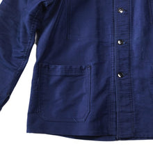 Load image into Gallery viewer, 1940's ~ FRENCH BLUE MOLESKIN WORK JACKET (LARGE) MINT CONDITION