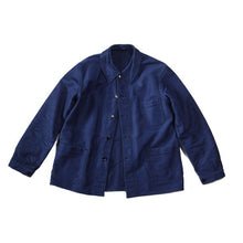 Load image into Gallery viewer, 1940's ~ FRENCH BLUE MOLESKIN WORK JACKET (LARGE) MINT CONDITION