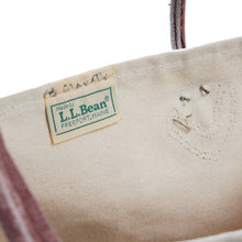 Load image into Gallery viewer, 1980's "LLBEAN" LEATHER HANDLE PRINTED TOTE