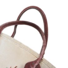 Load image into Gallery viewer, 1980's "LLBEAN" LEATHER HANDLE PRINTED TOTE