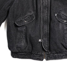 Load image into Gallery viewer, 1990's "LEVI'S" SILVER TUB BLACK DENIM BOA JACKET (LARGE)