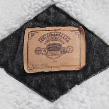 Load image into Gallery viewer, 1990's "LEVI'S" SILVER TUB BLACK DENIM BOA JACKET (LARGE)