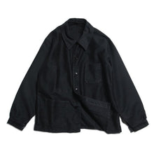 Load image into Gallery viewer, 1940's ~ FRENCH BLACK MOLESKIN WORK JACKET (LARGE) MINT CONDITION