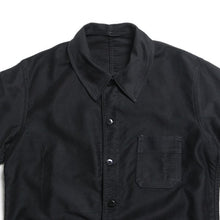 Load image into Gallery viewer, 1940's ~ FRENCH BLACK MOLESKIN WORK JACKET (LARGE) MINT CONDITION