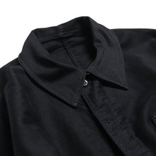 Load image into Gallery viewer, 1940's ~ FRENCH BLACK MOLESKIN WORK JACKET (LARGE) MINT CONDITION