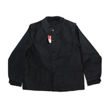 Load image into Gallery viewer, NOS 1950's "LABOUREUR" BLACK MOLESKIN FRENCH WORK JACKET (50)