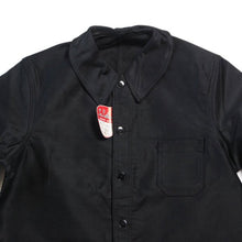 Load image into Gallery viewer, NOS 1950's "LABOUREUR" BLACK MOLESKIN FRENCH WORK JACKET (50)