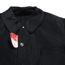 Load image into Gallery viewer, NOS 1950's "LABOUREUR" BLACK MOLESKIN FRENCH WORK JACKET (50)