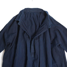 Load image into Gallery viewer, ANTIQUE FRENCH INDIGO COTTON LINEN SMOCK (UNISEX)