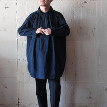 Load image into Gallery viewer, ANTIQUE FRENCH INDIGO COTTON LINEN SMOCK (UNISEX)