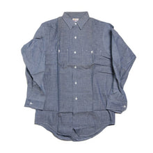 Load image into Gallery viewer, NOS 1950's ~ "TROUT MAN" WORK BLUE CHAMBRAY SHIRT (14 HALF)