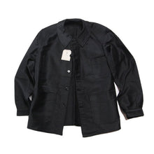 Load image into Gallery viewer, NOS ~ 1940's FRENCH BLACK MOLESKIN WORK JACKET (MEDIUM)
