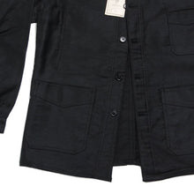 Load image into Gallery viewer, NOS ~ 1940's FRENCH BLACK MOLESKIN WORK JACKET (MEDIUM)