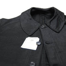 Load image into Gallery viewer, NOS ~ 1940's FRENCH BLACK MOLESKIN WORK JACKET (MEDIUM)