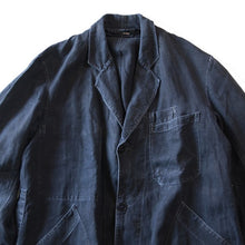 Load image into Gallery viewer, ANTIQUE FRENCH INDIGO LINEN WORK COAT (UNISEX)