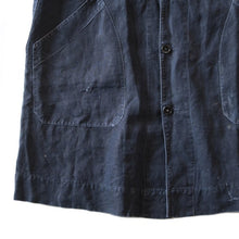 Load image into Gallery viewer, ANTIQUE FRENCH INDIGO LINEN WORK COAT (UNISEX)