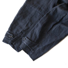 Load image into Gallery viewer, ANTIQUE FRENCH INDIGO LINEN WORK COAT (UNISEX)