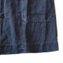 Load image into Gallery viewer, ANTIQUE FRENCH INDIGO LINEN WORK COAT (UNISEX)