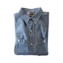 Load image into Gallery viewer, NOS 1950's "WASHINGTON DEE CEE" BLUE CHAMBRAY WORK SHIRT (LARGE)